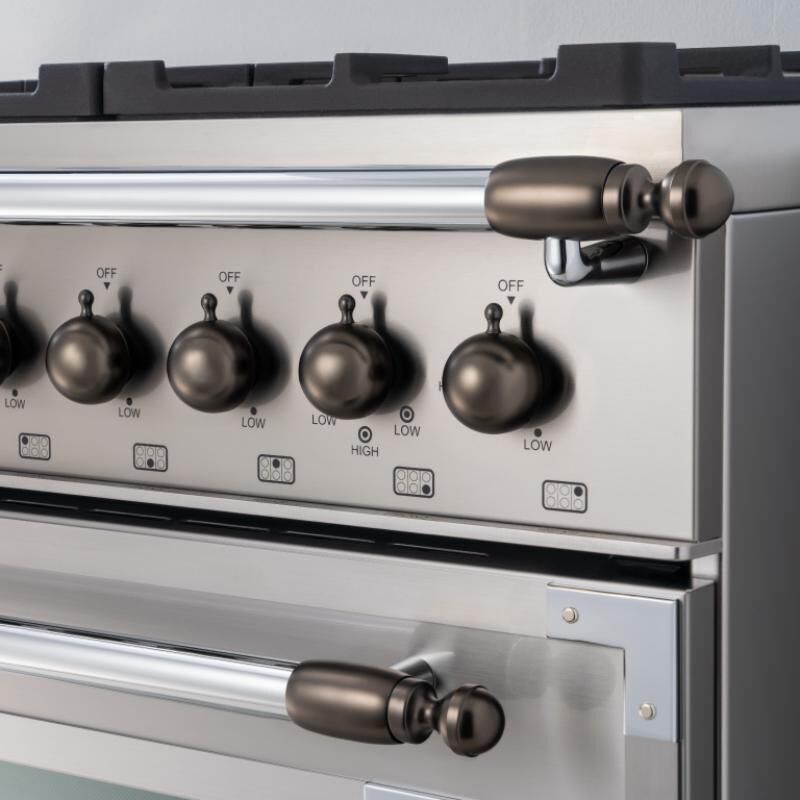 Bertazzoni Decor Set Knobs and Handles for Range and Hood - Black Nickel, , hires