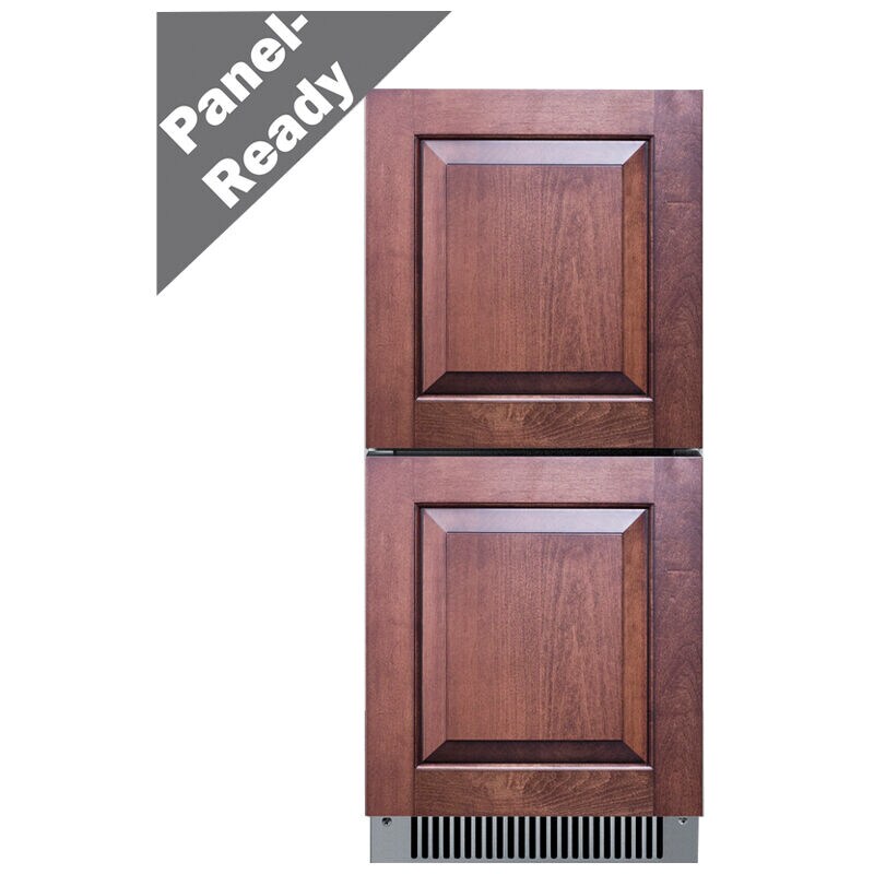 Summit 15 in. 2.7 cu. ft. Outdoor Double Refrigerator Drawers - Stainless Steel/Panel Ready, , hires