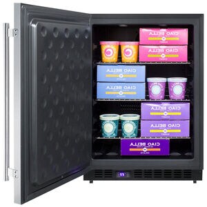 Summit 24 in. 4.7 cu. ft. Outdoor Frrost Free Upright Compact Freezer with Adjustable Shelves & Digital Control - Stainless Steel, , hires