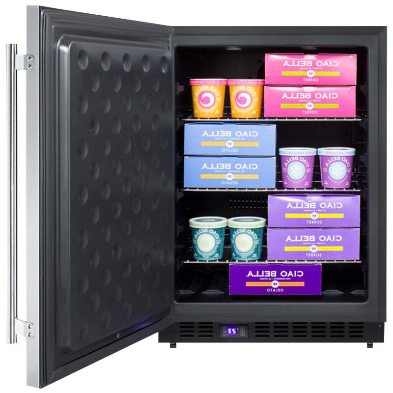 Summit 24 in. 4.7 cu. ft. Outdoor Frrost Free Upright Compact Freezer with Adjustable Shelves & Digital Control - Stainless Steel, , hires