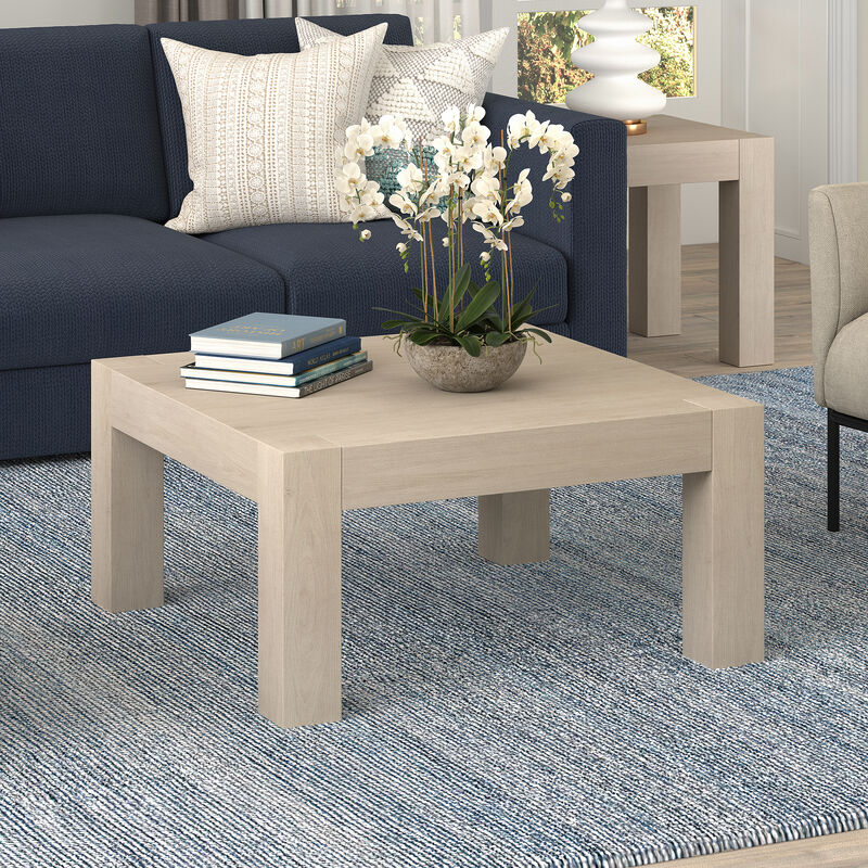 Hudson & Canal Langston 34" Wide Square Coffee Table - Alder White, , hires