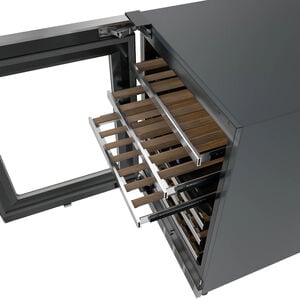 Thermador Masterpiece Series 24 in. Undercounter Wine Cooler with Wood Racks, Dual Temperature Zones & 41 Bottle Capacity - Stainless Steel, , hires