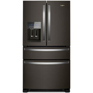 Whirlpool 36 in. 24.5 cu. ft. 4-Door French Door Refrigerator with Filtered Ice & Water Dispenser - Black Stainless, Black Stainless, hires