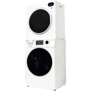 Equator Compact 24 in. 1.57 cu. ft. Electric Front Load Laundry Center with Sensor Dry, Pet & Sanitize Cycle - White, , hires