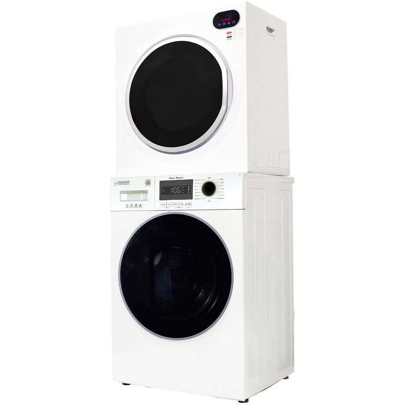 Equator Compact 24 in. 1.57 cu. ft. Electric Front Load Laundry Center with Sensor Dry, Pet & Sanitize Cycle - White, , hires
