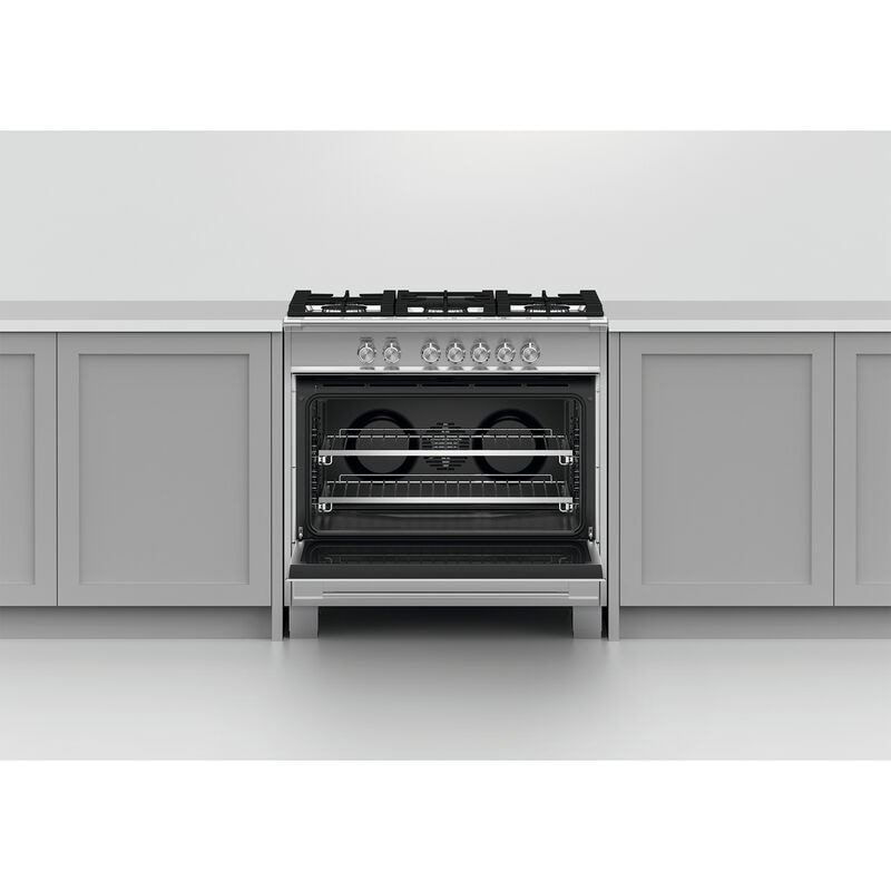 Fisher & Paykel Series 7 36 in. 4.9 cu. ft. Standard Convection Gas Range with 5 Sealed Burners - Stainless Steel, , hires
