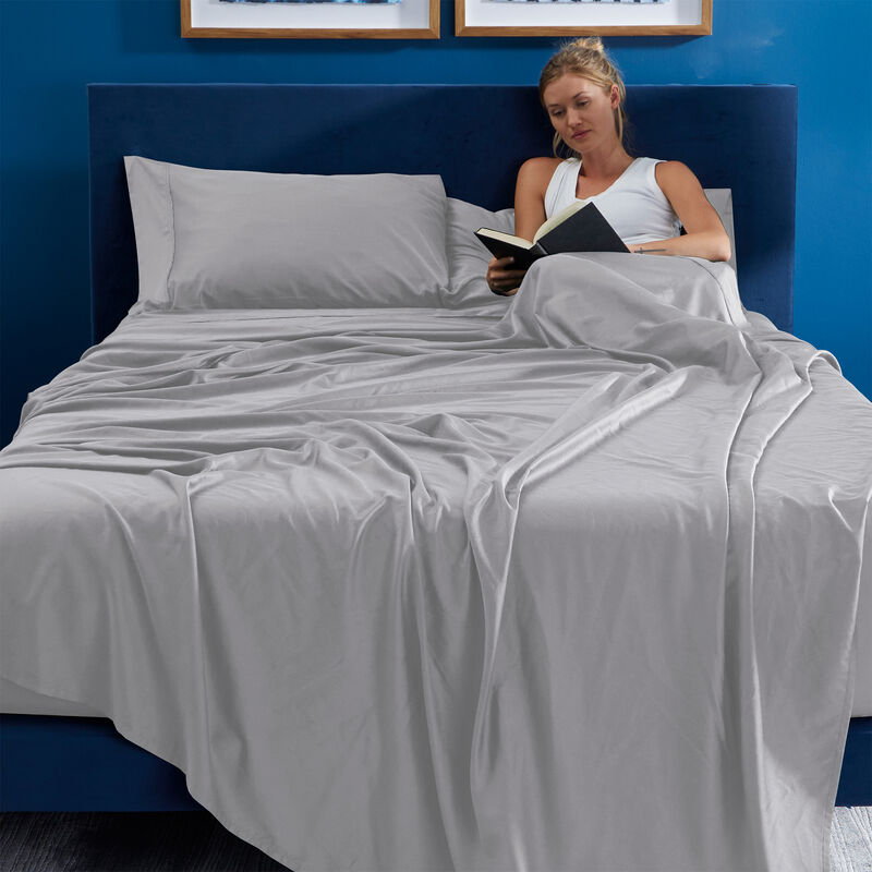 BedGear Hyper-Cotton Full Size Sheet Set (Ideal for Adj. Bases) - Light Grey, , hires
