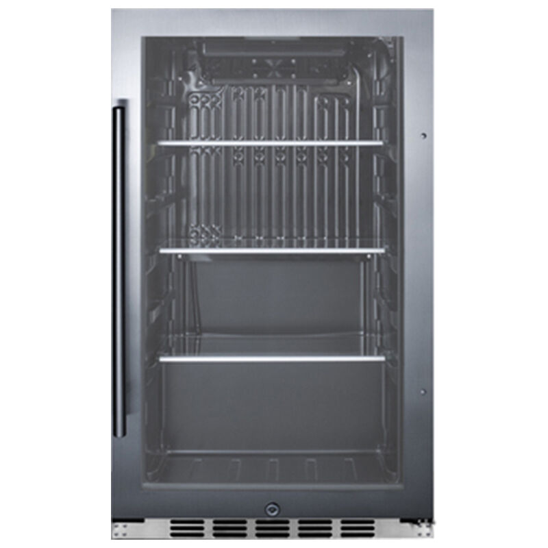 Summit 19 in. Built-In/Freestanding 3.1 cu. ft. Compact Beverage Center with Adjustable Shelves - Stainless Steel, , hires