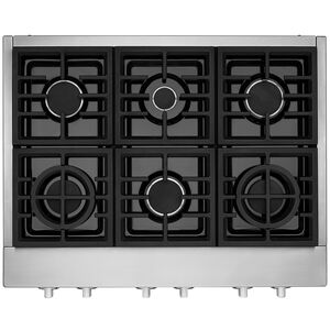 KitchenAid 36 in. 6-Burner Natural Gas Rangetop with Simmer Burner & Power Burner - Stainless Steel, , hires