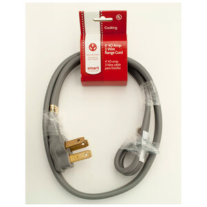 Smart Choice 4' 40 Amp 3 Wire Range Cord, , hires