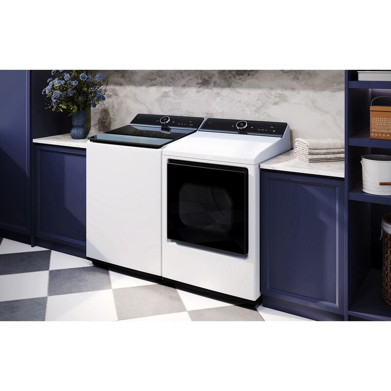 LG 27 in. 7.3 cu. ft. Smart Electric Dryer with EasyLoad Door, AI Sensor Dry, TurboSteam Technology, Sanitize & Steam Cycle - Alpine White, Alpine White, hires