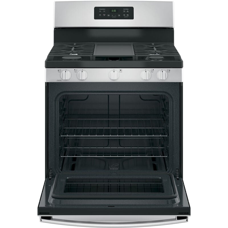 GE 30 in. 5 cu. ft. Gas Range with 5 Sealed Burners & Griddle - Stainless Steel, Stainless Steel, hires