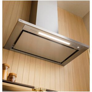 Monogram 30 in. Smart Convertible Chimney Style Range Hood with 4 Speed Settings & 1 LED Light - Stainless Steel, , hires