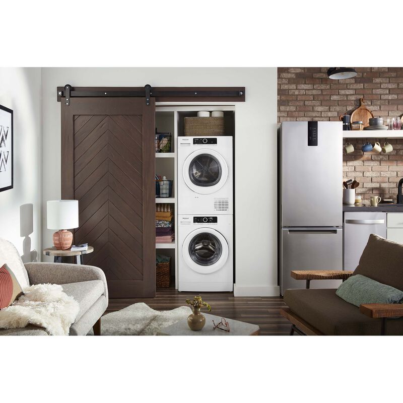 Whirlpool 24 in. 1.9 cu. ft. Stackable Front Load Washer with Detergent Dosing Aid & Sanitize Cycle - White, , hires