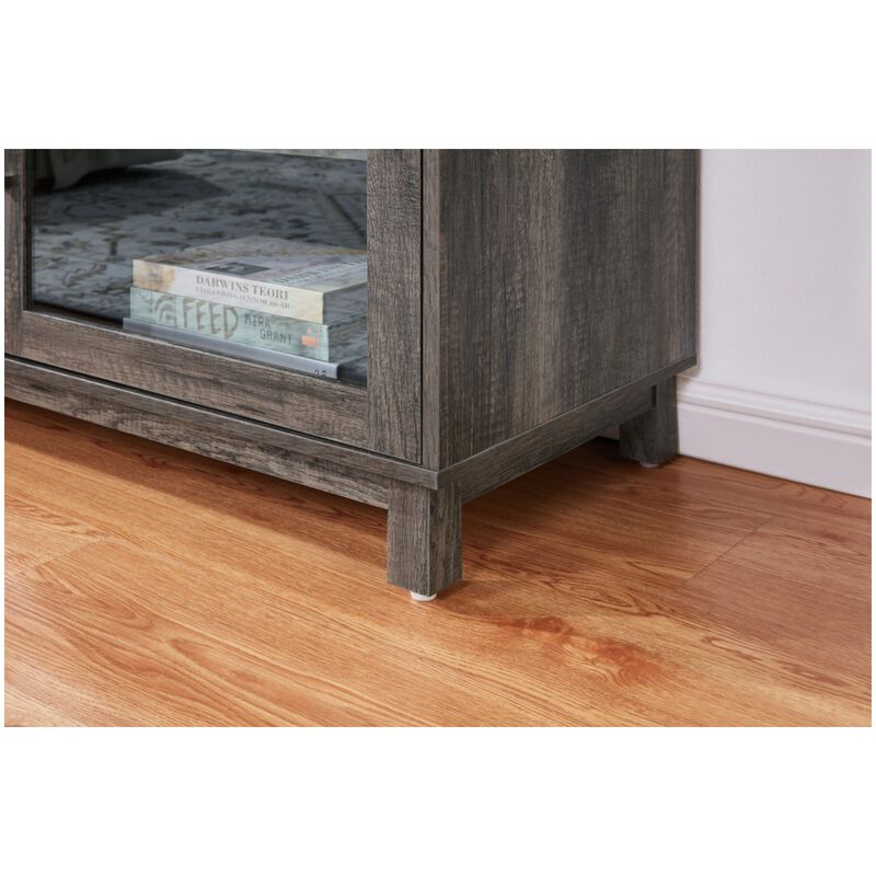 Lilola Summit 70"W Gray Walnut Finish TV Stand Console with Fireplace and Heater, , hires