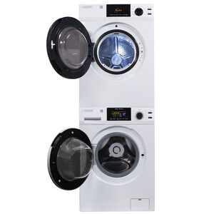 Equator 24 in. 1.9 cu. ft. Electric Front Load Laundry Center with Sanitize Cycle & Sensor Dry - White, , hires
