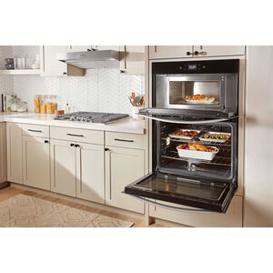 Whirlpool 30 in. 6.4 cu. ft. Electric Smart Oven/Microwave Combo Wall Oven with Standard Convection & Self Clean - White, , hires
