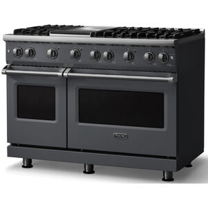 Viking 5 Series 48 in. 6.1 cu. ft. Standard Convection Double Oven Gas Range with 6 Sealed Burners & Griddle - Cast Black, , hires