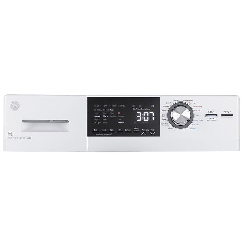 GE 24 in. 2.4 cu. ft. Electric All-in-One Front Load Washer-Dryer Combo with Sensor Dry - White, , hires