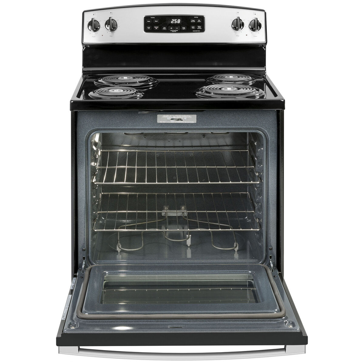 Coil range with convection outlet oven