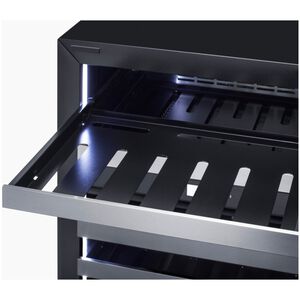 Summit 24 in. Undercounter Left-Hinged Wine Cooler with Metal Racks, Dual Temperature Zones & 48 Bottle Capacity - Custom Panel Ready, , hires