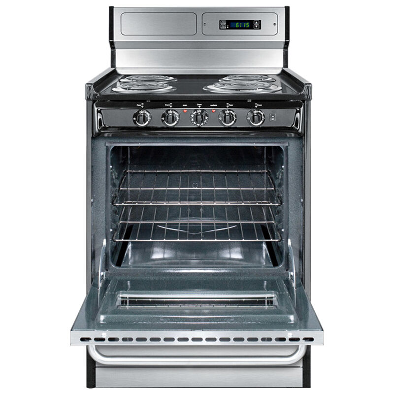 Summit 24 in. 2.9 cu. ft. Electric Range with Coil Burners - Stainless Steel, , hires
