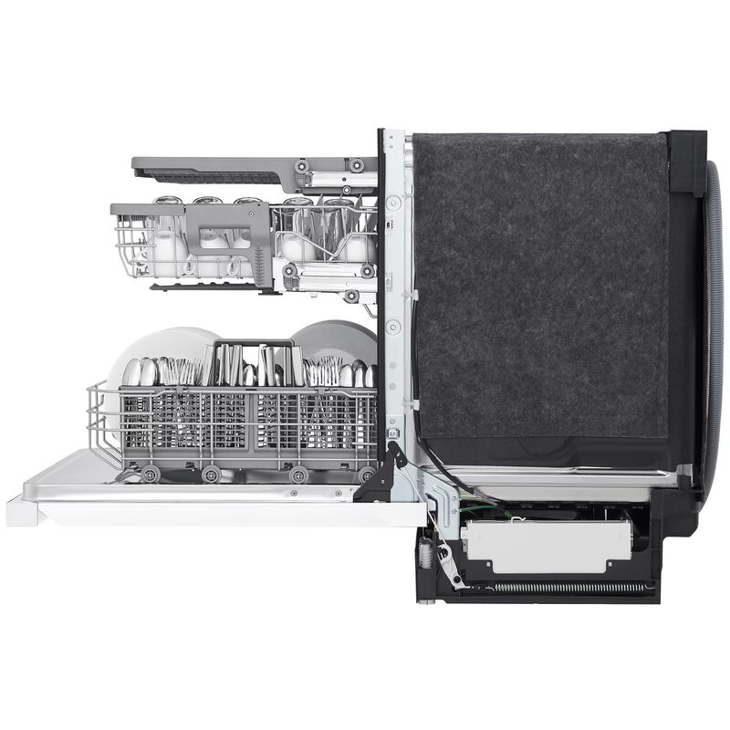 LG 24 in. Front Control Dishwasher with 48 dBa Sound Level, 3rd-Rack, Dynamic Dry & Pocket - White, White, hires