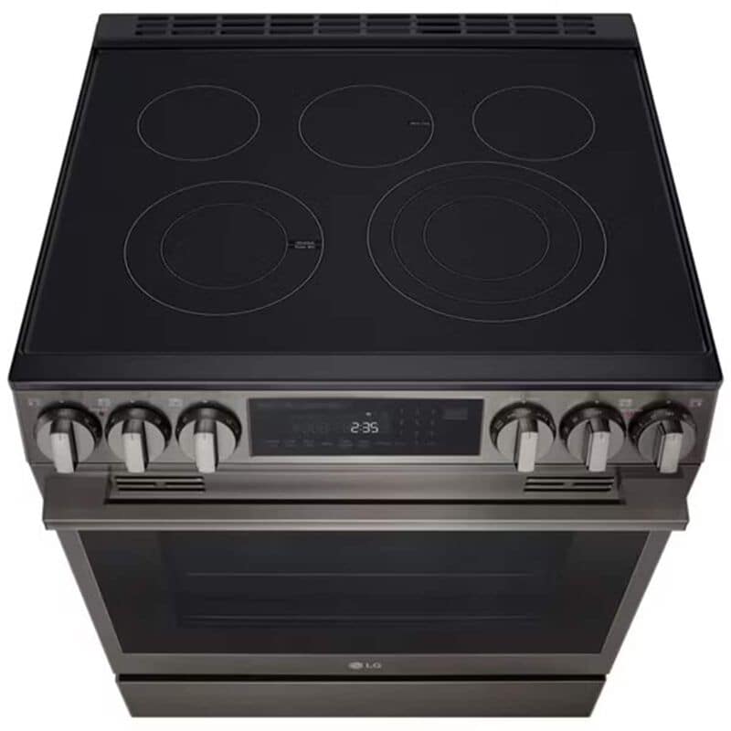 LG 30 in. 6.3 cu.ft. Smart Air-Fry True European Convection Slide-In Electric Range with Radiant Burners - Black Stainless Steel, , hires