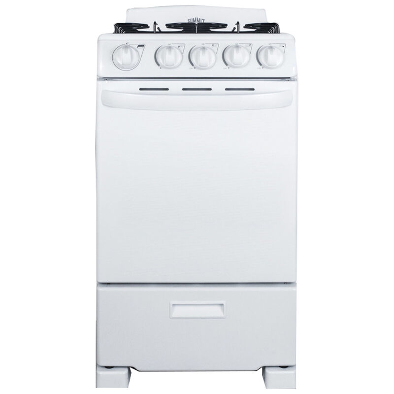 Summit 20 in. 2.3 cu. ft. Oven Freestanding Gas Range with 4 Sealed Burners  - White