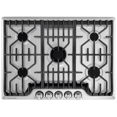 Frigidaire Professional 30 in. Natural Gas Cooktop with 5 Sealed Burners & Griddle - Stainless Steel | FPGC3077RS