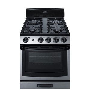 Summit 24 in. 2.9 cu. ft. Gas Range with 4 Sealed Burners - Stainless Steel, , hires