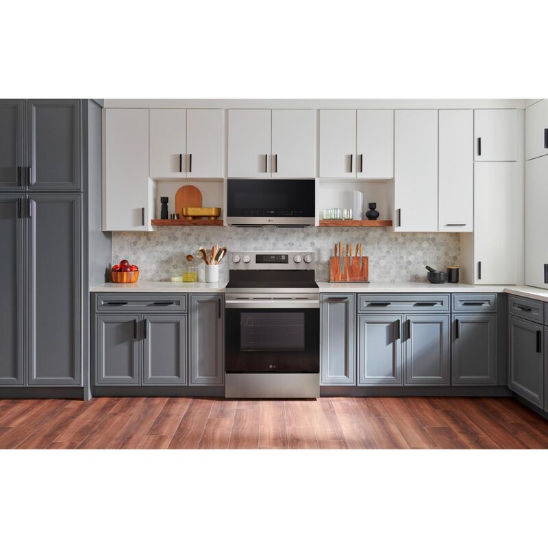 LG 30 in. 6.3 cu. ft. Smart Air-Fry True European Convection Electric Range with Radiant Burners - Stainless Steel, , hires