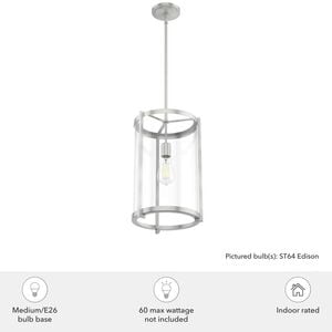 Hunter Astwood 11.5 in. Pendant with Clear Glass - Brushed Nickel, , hires