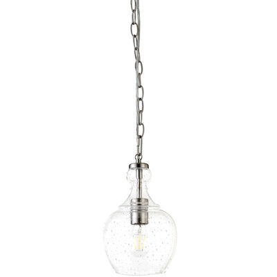 Hudson & Canal Verona 7 in. Pendant with Seeded Glass Shade - Brushed Nickel | PD1078