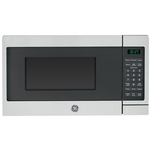 GE 17 in. 0.7 cu.ft Countertop Microwave with 10 Power Levels - Stainless Steel, , hires