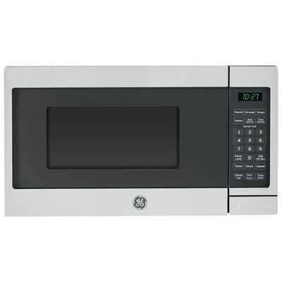 GE 17 in. 0.7 cu.ft Countertop Microwave with 10 Power Levels - Stainless Steel | JES1072SHSS