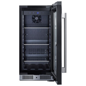 Summit 15 in. Built-In/Freestanding 2.6 cu. ft. Compact Beverage Center with Adjustable Shelves & Digital Control - Stainless Steel, , hires