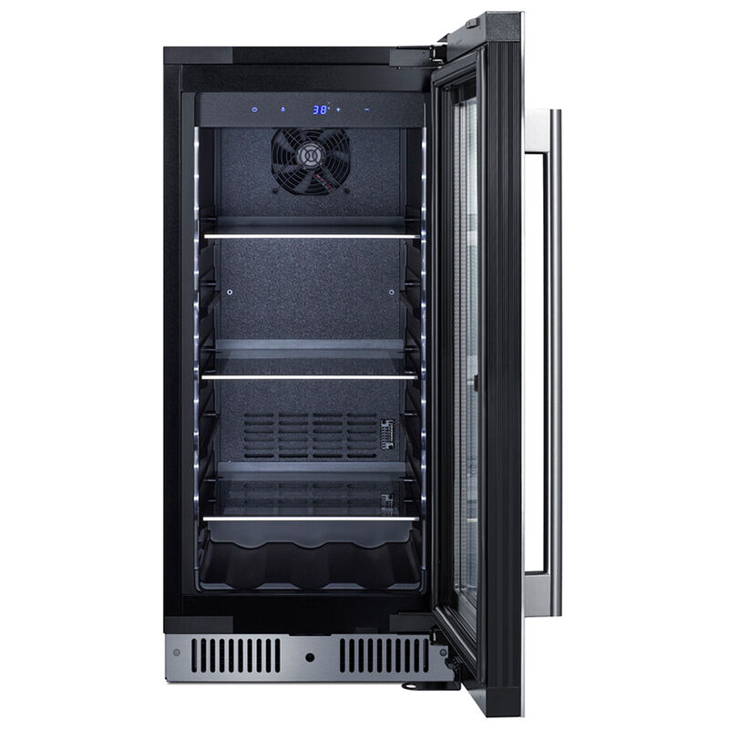 Summit 15 in. Built-In/Freestanding 2.6 cu. ft. Compact Beverage Center with Adjustable Shelves & Digital Control - Stainless Steel, , hires