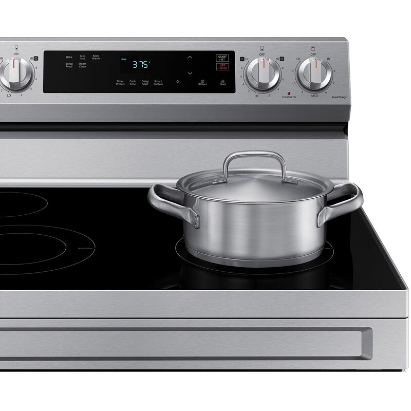 Samsung 30 in. 6.3 cu. ft. Smart Electric Range with Smoothtop Burners - Stainless Steel, Stainless Steel, hires