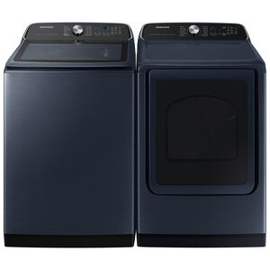 Samsung 27 in. 7.4 cu. ft. Smart Electric Dryer with Pet Care Dry, Sensor Dry, Sanitize & Steam Cycle - Brushed Navy, Brushed Navy, hires