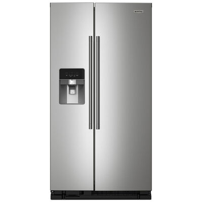 Maytag 36 in. 24.5 cu. ft. Side by Side Refrigerator with Ice & Water Dispenser - Fingerprint Resistant Stainless Steel | MRSF4036PZ