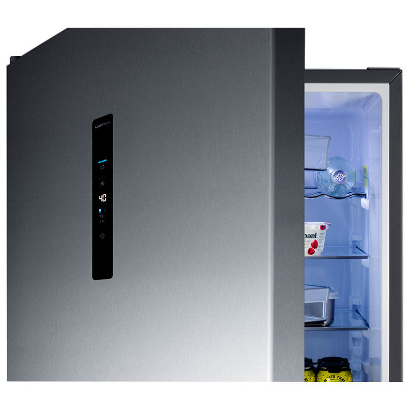 Summit 24 in. 11.7 cu. ft. Counter Depth Left-Hinged Bottom Freezer Refrigerator with Ice Maker - Stainless Steel, , hires