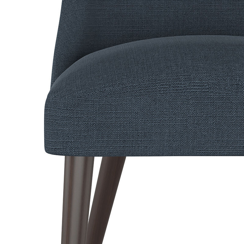 Skyline Furniture Modern Mid Century Dining Chair in Linen Fabric - Navy, , hires