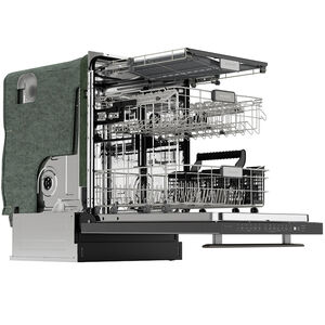 Sharp 24 in. Top Control Flush-Mount Dishwasher with 45 dBa Sound Level & 3rd-Rack - Stainless Steel, , hires