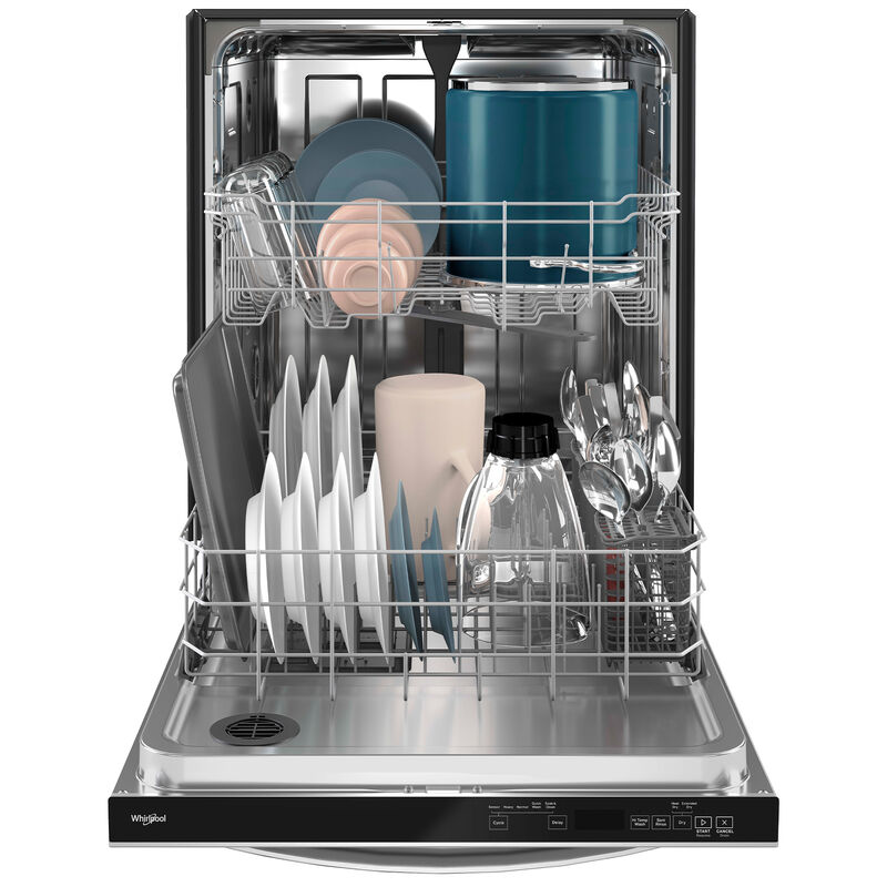 Whirlpool 24 in. Built-In Dishwasher with Top Control, 12 Place Settings, 5 Wash Cycles & Sanitize Cycle - Stainless Steel, , hires