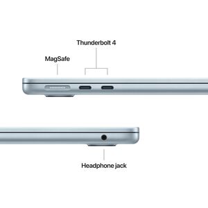 Apple MacBook Air (2025) 13.6 in. Notebook with Apple Intelligence, Apple M4 10-Core CPU, 10-Core GPU, 24 GB RAM, 512 GB SSD, up to 18 Hrs. of Battery Life & Mac OS - Sky Blue, , hires