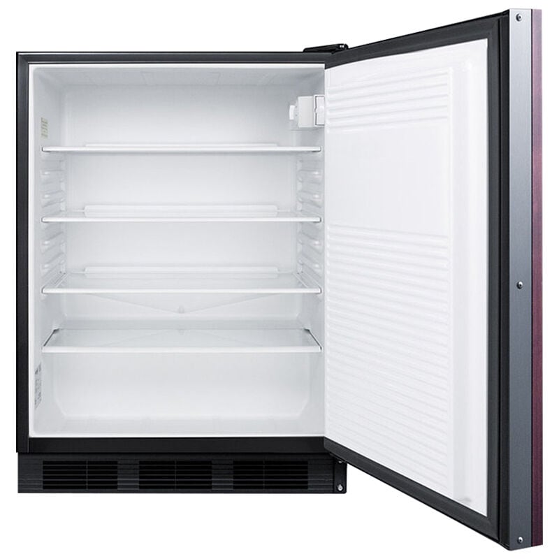 Summit AccuCold 24 in. 5.5 cu. ft. Undercounter Refrigerator - Custom Panel Ready with Black Cabinet, , hires
