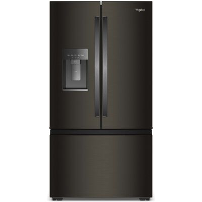 Whirlpool 36 in. 23.4 cu. ft. Smart Counter Depth French Door Refrigerator with Ice & Water Dispenser - Black Stainless | WRFC5036RV