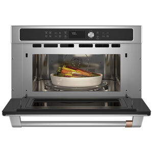Cafe 30 in. 1.7 cu. ft. 975W Built-In Microwave with Convection & Sensor Cooking - Stainless Steel, , hires
