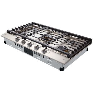 LG Studio 36 in. 5-Burner Smart Natural Gas Cooktop with Griddle, Simmer Burner & Power Burner - Stainless Steel, , hires